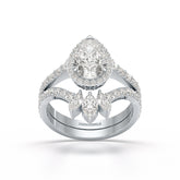 3 CT Marquise and Pear Cut Double Layer Lab Diamond Ring